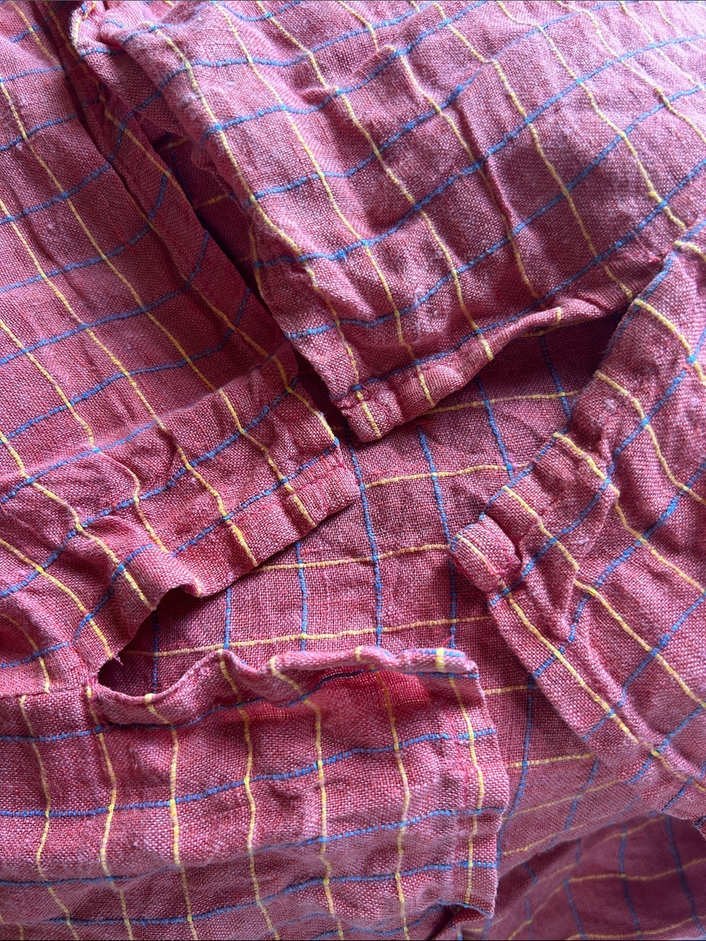 FLAX linen tee windowpane check - Picture 4 of 5